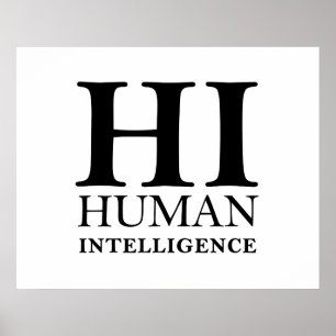 Póster Diseño de concepto tipográfico humano vs AI