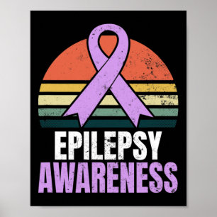 Póster Diseño de concientización sobre epilepsia vintage