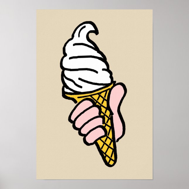 Póster Diseño de cono de helado (Frente)