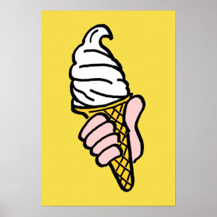 Póster Diseño de cono de helado