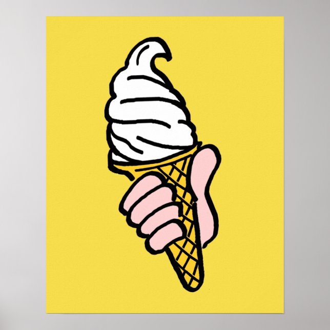 Póster Diseño de cono de helado (Frente)