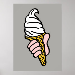 Póster Diseño de cono de helado