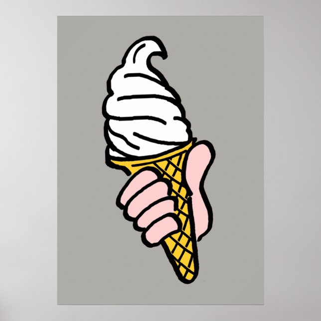 Póster Diseño de cono de helado (Frente)