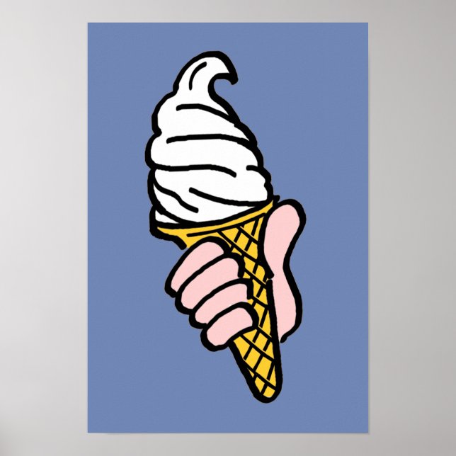 Póster Diseño de cono de helado (Frente)