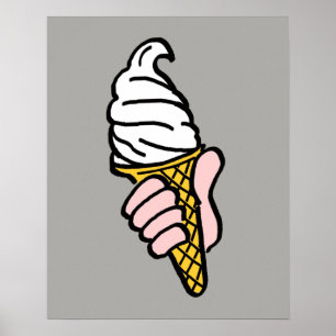 Póster Diseño de cono de helado