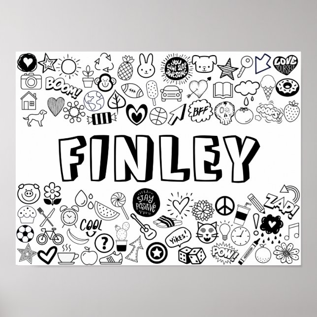 Póster Diseño de contorno en color 'FINLEY' (Frente)