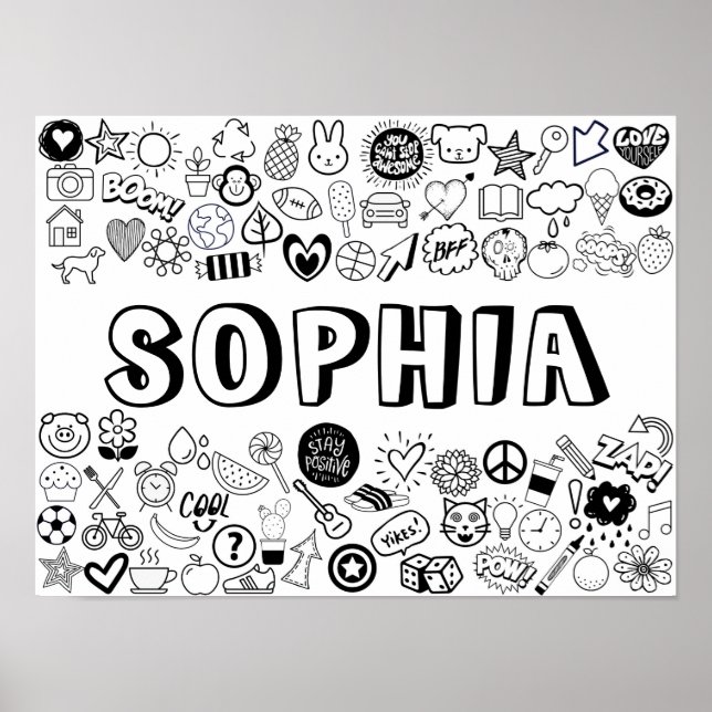 Póster Diseño de contorno en color 'SOPHIA' (Frente)