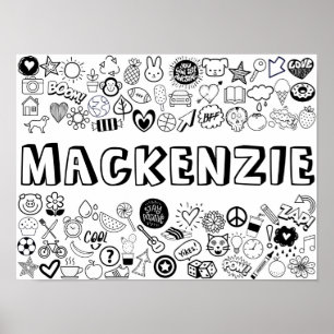 Póster Diseño de contorno "MACKENZIE" en color