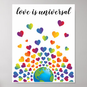 Póster Diseño de corazón de arcoíris colorido minimalista
