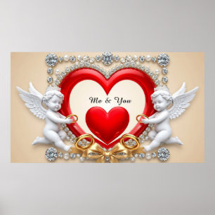 Póster Diseño de Corazón Romántico