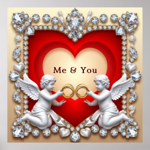 Póster Diseño de Corazón Romántico