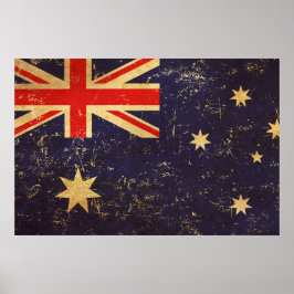 Póster Diseño de cosecha de bandera de Australia