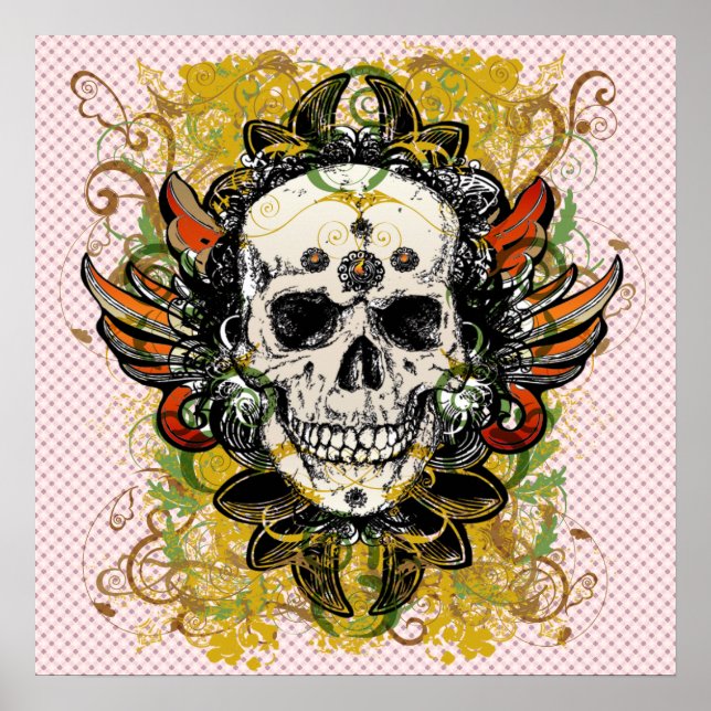 Póster Diseño de cráneo (Frente)