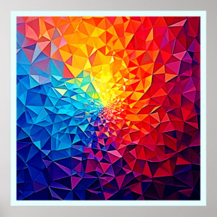 Póster Diseño de cuadrícula digital Caos Prismático
