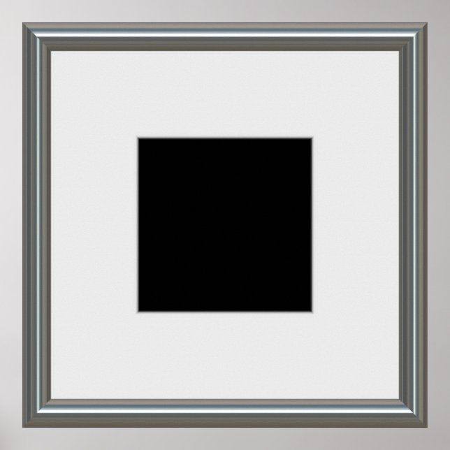Póster diseño de cuadro de imagen plateado (Frente)