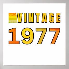 Póster Diseño de cumpleaños retro vintage 1977 - S clásic