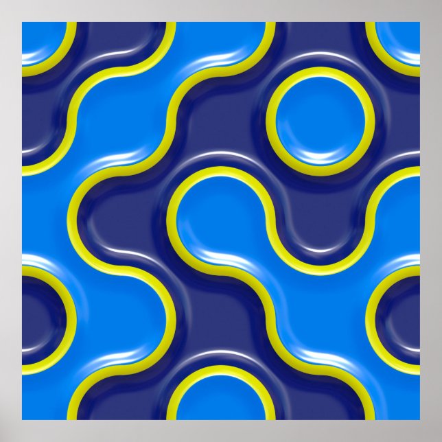 Póster diseño de curva de patrón sin costuras (Frente)