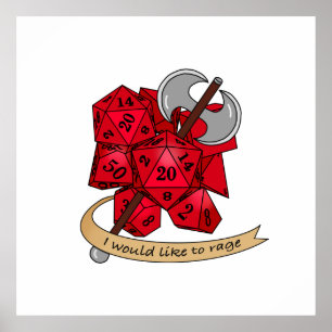 Póster Diseño de dados bárbaros