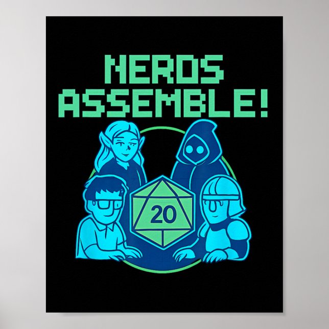 Póster Diseño de dados de juego de mesa de píxeles de ner (Frente)