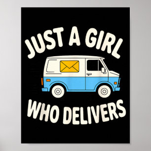 Póster Diseño de dama de correo para mujeres niñas trabaj