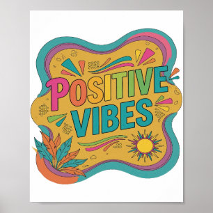 Póster Diseño de Declaración de Vibraciones Positivas Ros