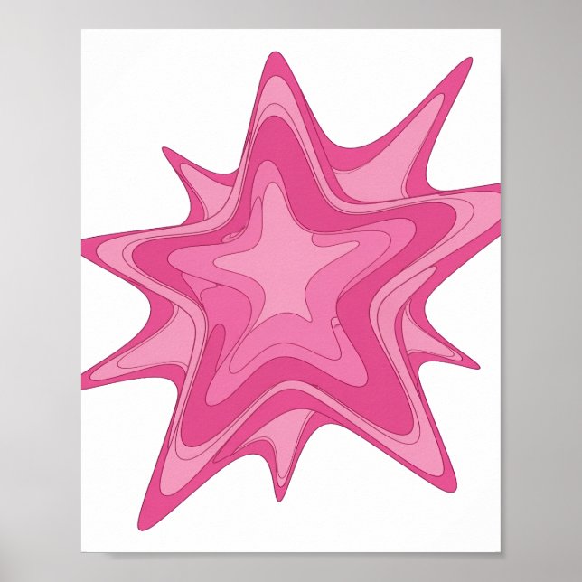 Póster Diseño de Declaración Estrella Rosa Icónica (Frente)