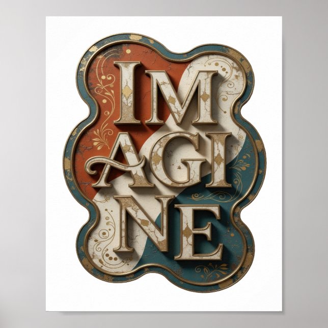 Póster Diseño de Declaración Gold IMAGINE (Frente)