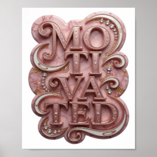 Póster Diseño de Declaración Rosa IMPACTANTE Motivado