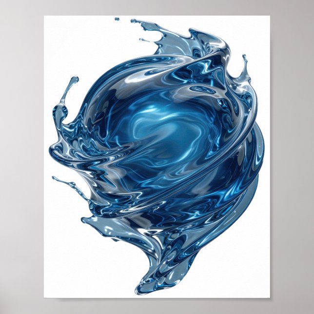Póster Diseño de declaración Sharp Silver WATER WORLD (Frente)