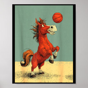 Póster Diseño de dibujos animados de baloncesto divertido