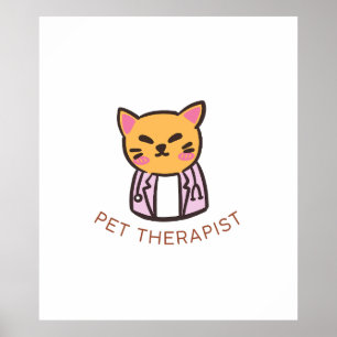 Póster Diseño de dibujos animados de terapeuta de mascota