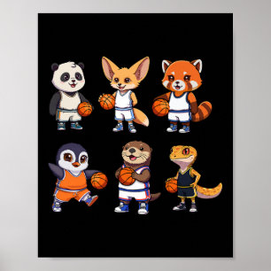 Póster Diseño de dibujos animados deportivos en equipo de