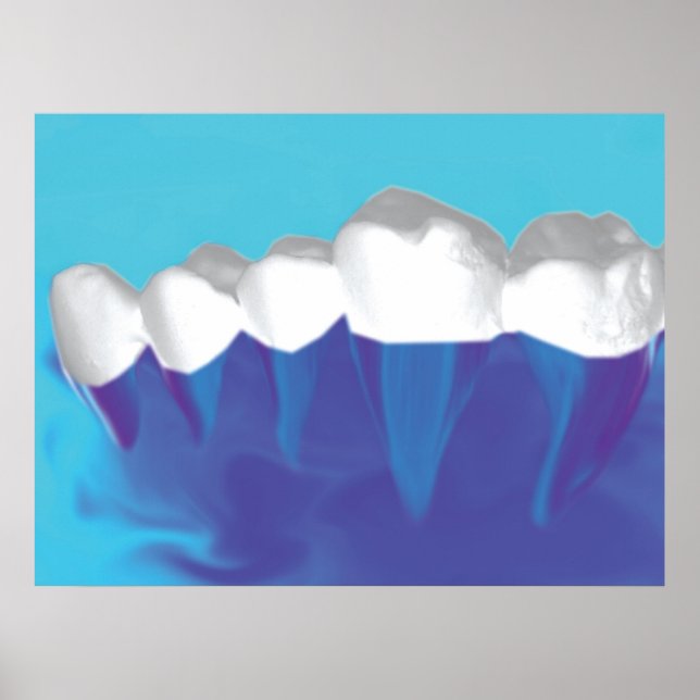 Póster Diseño de dientes blancos Poster ortodoncista (Frente)