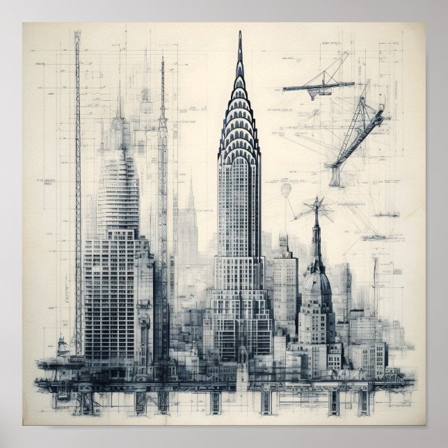 Póster Diseño de diseño de escala de grises (Frente)