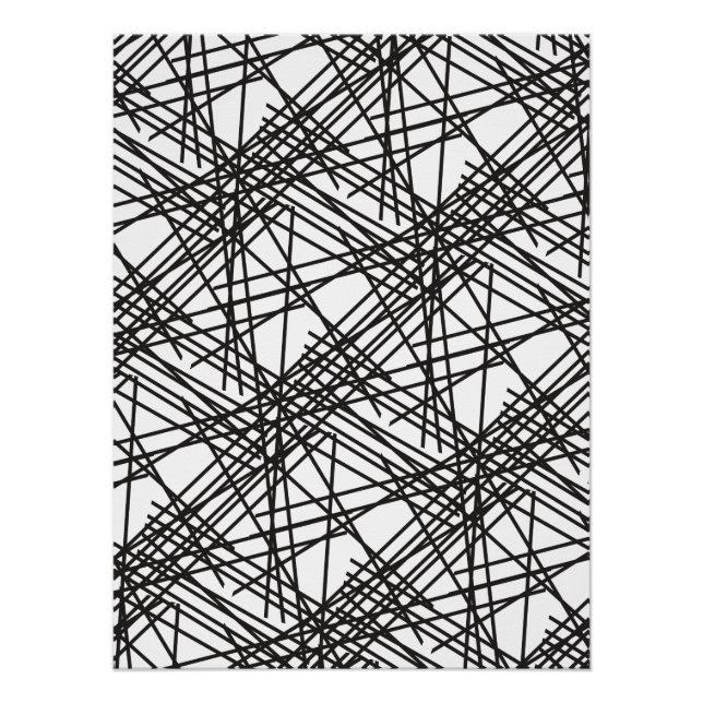 Póster Diseño de efectos de malla de línea negra (Anverso)