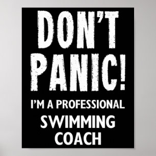 Póster Diseño de entrenador de natación para profesor de