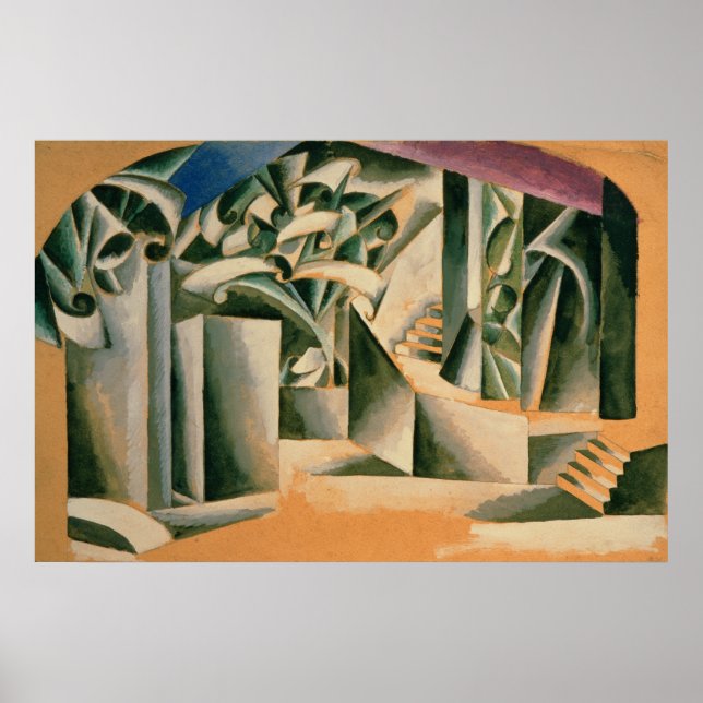 Póster Diseño de escenario para la obra de William Shakes (Frente)