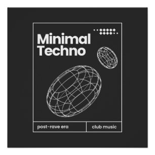 Póster diseño de esferas de Techno minimalista