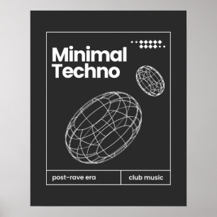 Póster Diseño de esferas de Techno minimalista