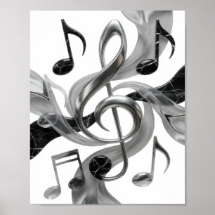 Póster Diseño de eslogan Crisp Silver MUSIC IN MOTION