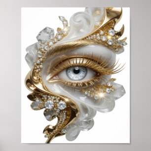 Póster Diseño de eslogan dorado Catchy Gold GOLDEN EYE