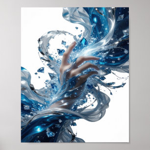 Póster Diseño de eslogan Edgy Silver WATER MAGIC