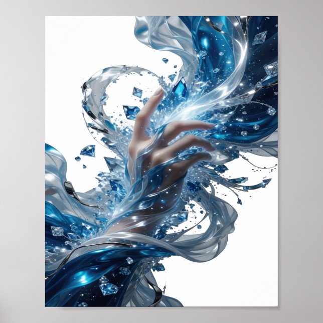 Póster Diseño de eslogan Edgy Silver WATER MAGIC (Frente)