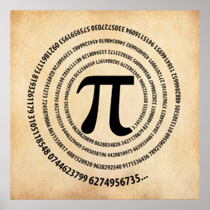 Póster Diseño de espiral de número de Pi