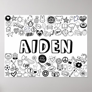 Póster Diseño de esquema "AIDEN" en color-it-Yourself