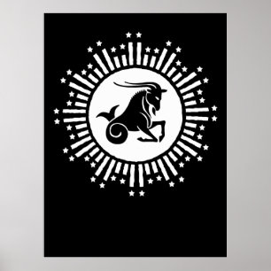 Póster Diseño de Estallido Estelar Cósmico del Signo Zodi
