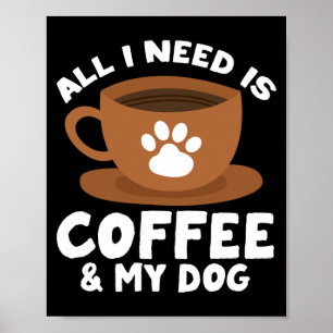 Póster Diseño de estampado de pata de perro de café para 