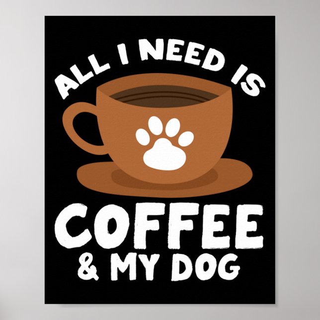 Póster Diseño de estampado de pata de perro de café para  (Frente)