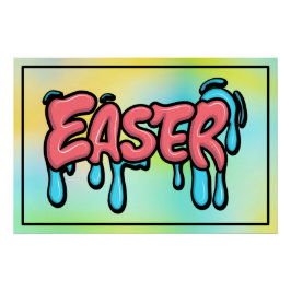 Póster Diseño de estilo graffiti con texto de goteo de Pa