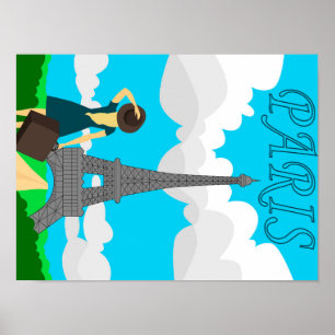 Póster Diseño de estilo retro de París